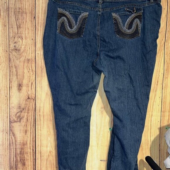 B. Street Women's Denim Pants Straight Leg Blue Size 20W - Picture 5 of 6